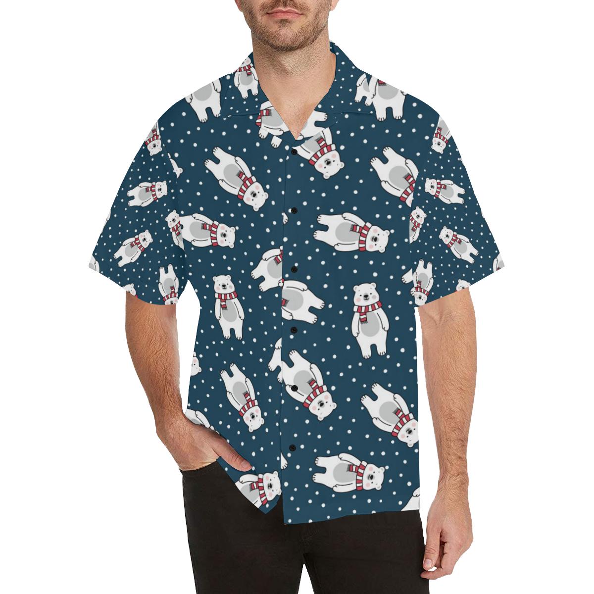 Polar Bear Pattern Print Design PB05 Men Hawaiian Shirt-JorJune