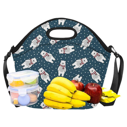 Polar Bear Pattern Print Design PB05 Neoprene Lunch Bag-JorJune