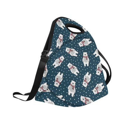 Polar Bear Pattern Print Design PB05 Neoprene Lunch Bag-JorJune