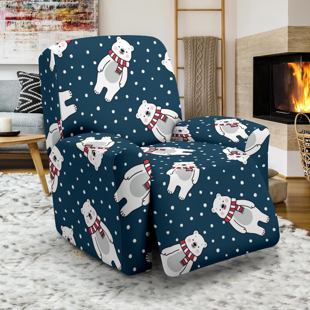 Polar Bear Pattern Print Design PB05 Recliner Slipcover-JORJUNE.COM