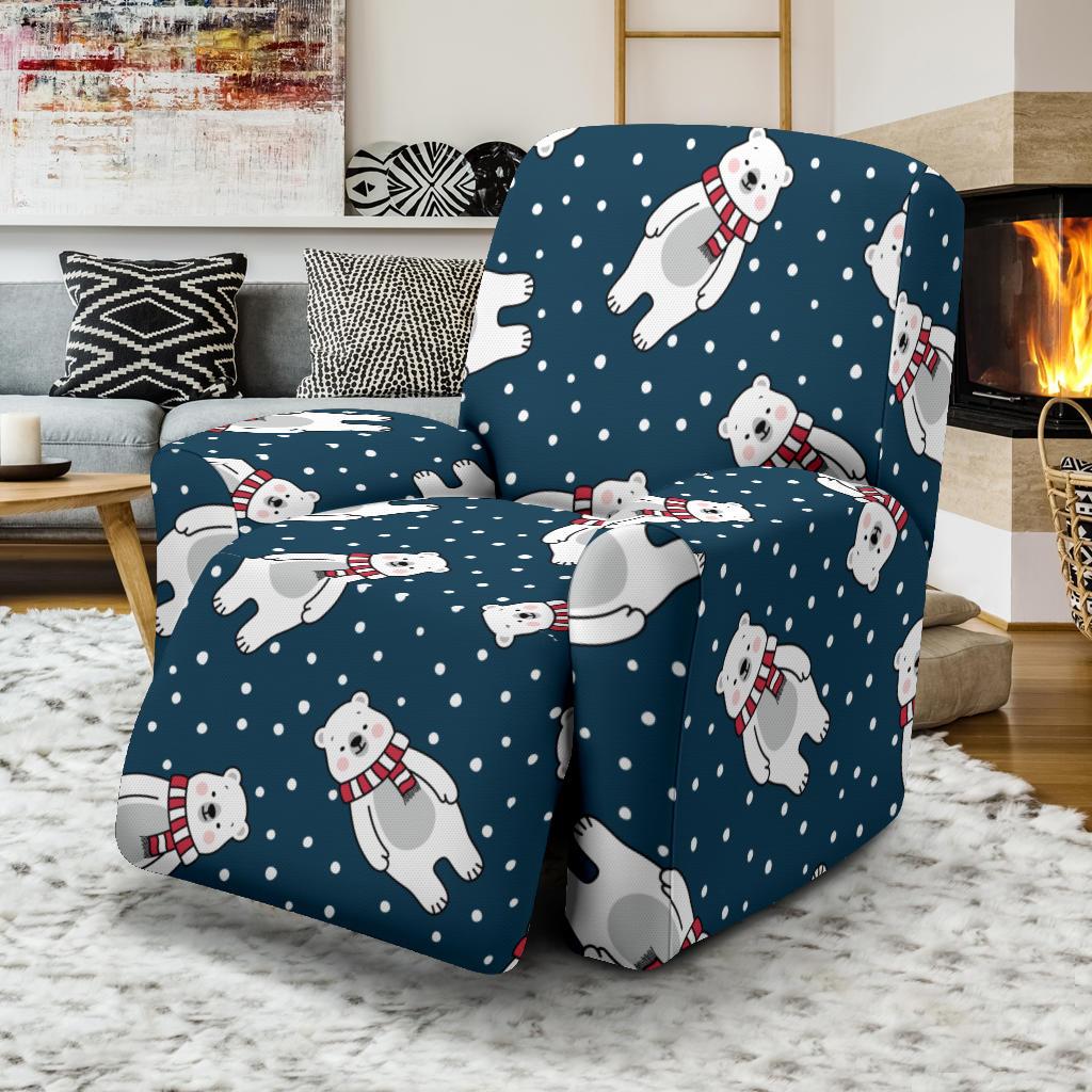 Polar Bear Pattern Print Design PB05 Recliner Slipcover-JORJUNE.COM