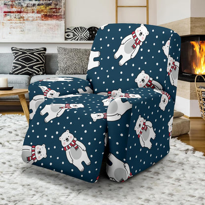 Polar Bear Pattern Print Design PB05 Recliner Slipcover-JORJUNE.COM