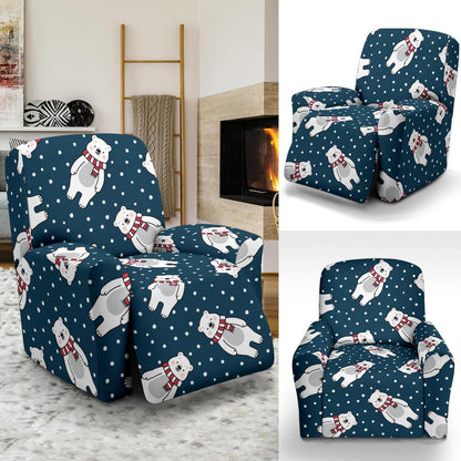 Polar Bear Pattern Print Design PB05 Recliner Slipcover-JORJUNE.COM