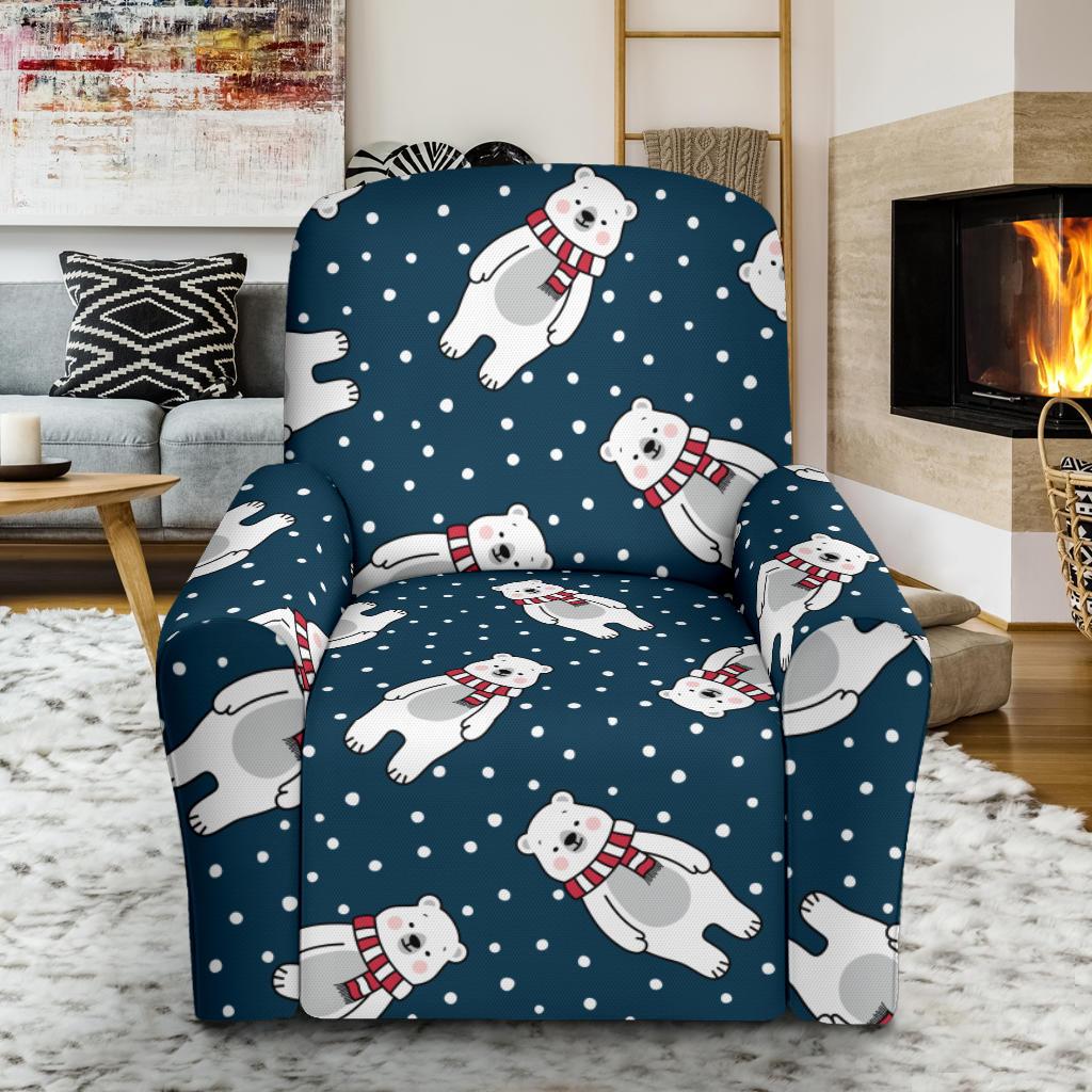 Polar Bear Pattern Print Design PB05 Recliner Slipcover-JORJUNE.COM