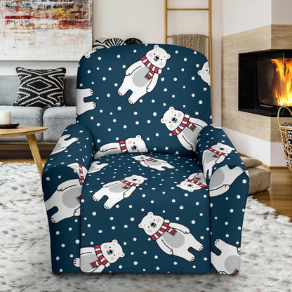 Polar Bear Pattern Print Design PB05 Recliner Slipcover-JORJUNE.COM