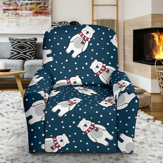 Polar Bear Pattern Print Design PB05 Recliner Slipcover-JORJUNE.COM