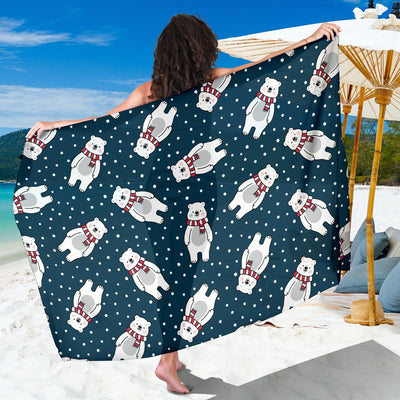 Polar Bear Pattern Print Design PB05 Sarong Pareo Wrap-JORJUNE.COM