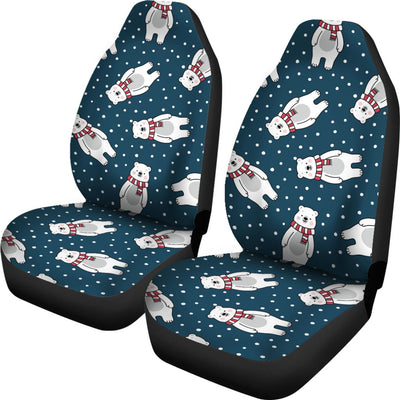 Polar Bear Pattern Print Design PB05 Universal Fit Car Seat Covers-JorJune