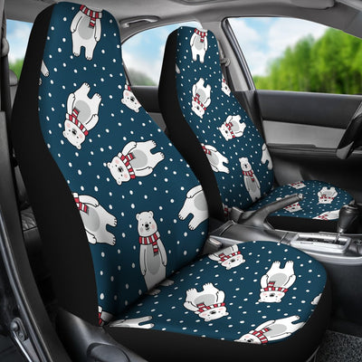 Polar Bear Pattern Print Design PB05 Universal Fit Car Seat Covers-JorJune