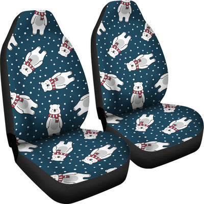 Polar Bear Pattern Print Design PB05 Universal Fit Car Seat Covers-JorJune