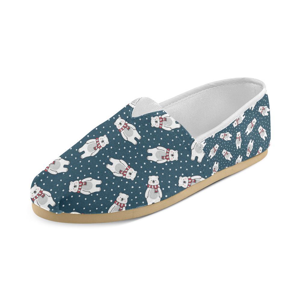 Polar Bear Pattern Print Design PB05 Women Casual Shoes-JorJune.com