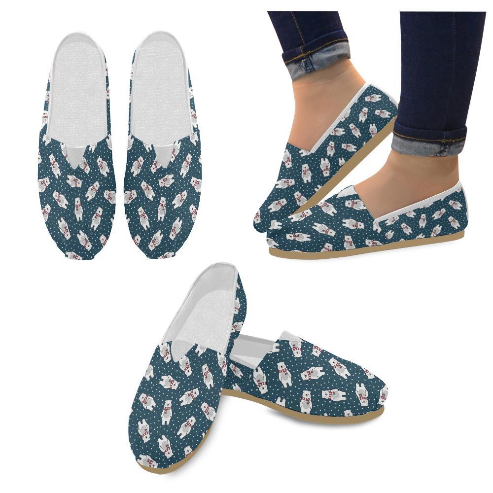 Polar Bear Pattern Print Design PB05 Women Casual Shoes-JorJune.com