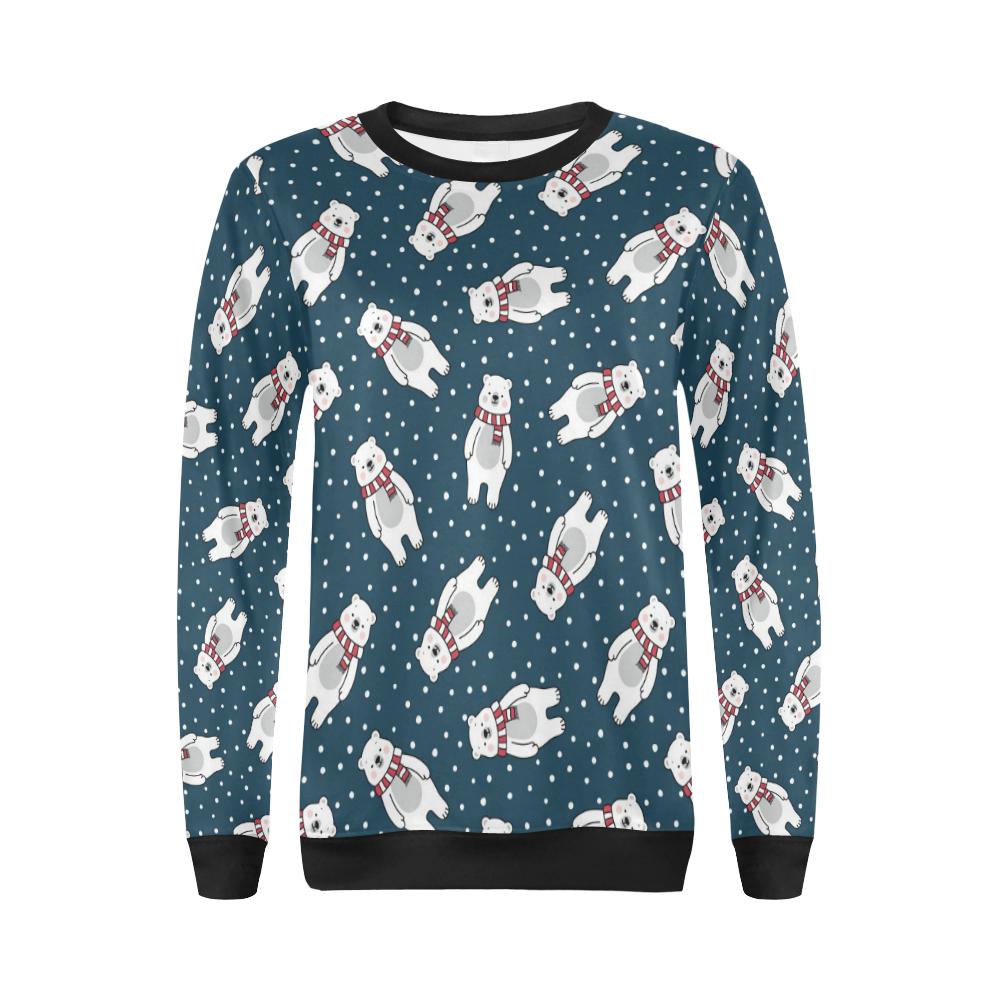 Polar Bear Pattern Print Design PB05 Women Long Sleeve Sweatshirt-JorJune