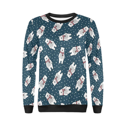 Polar Bear Pattern Print Design PB05 Women Long Sleeve Sweatshirt-JorJune