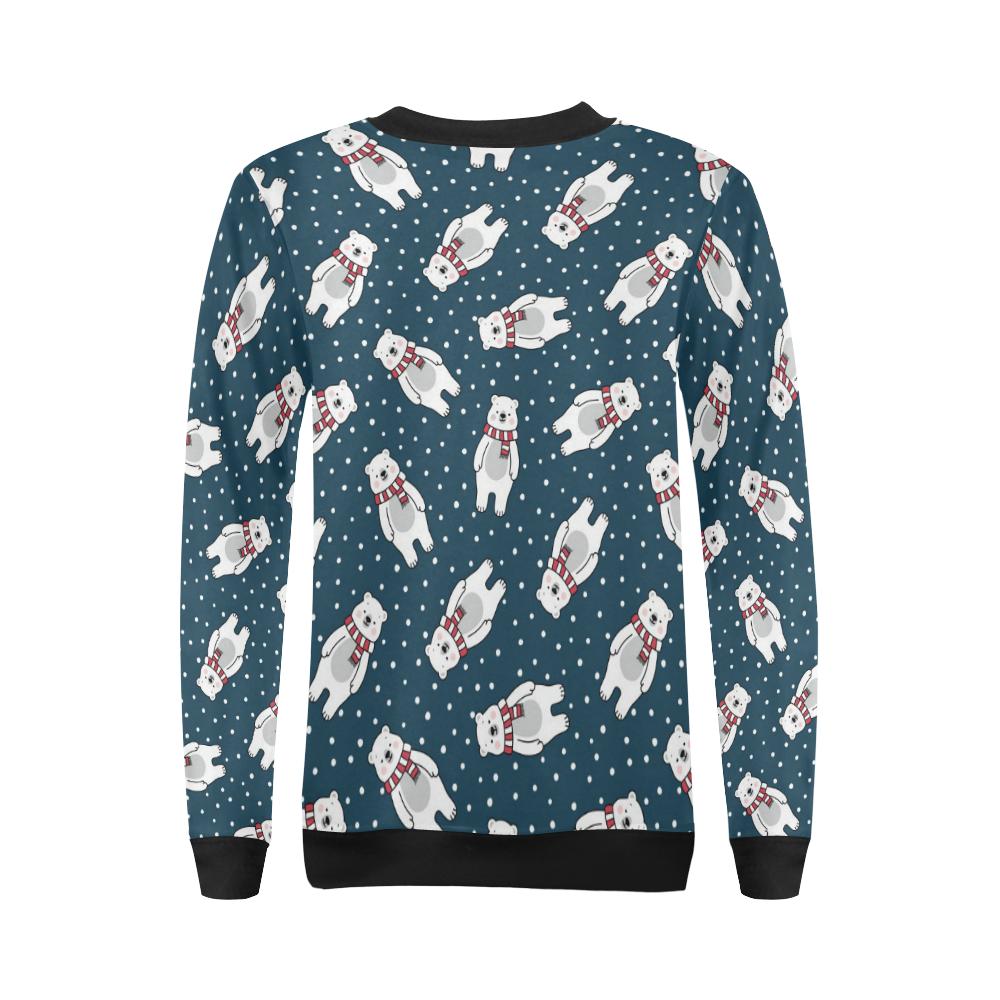 Polar Bear Pattern Print Design PB05 Women Long Sleeve Sweatshirt-JorJune