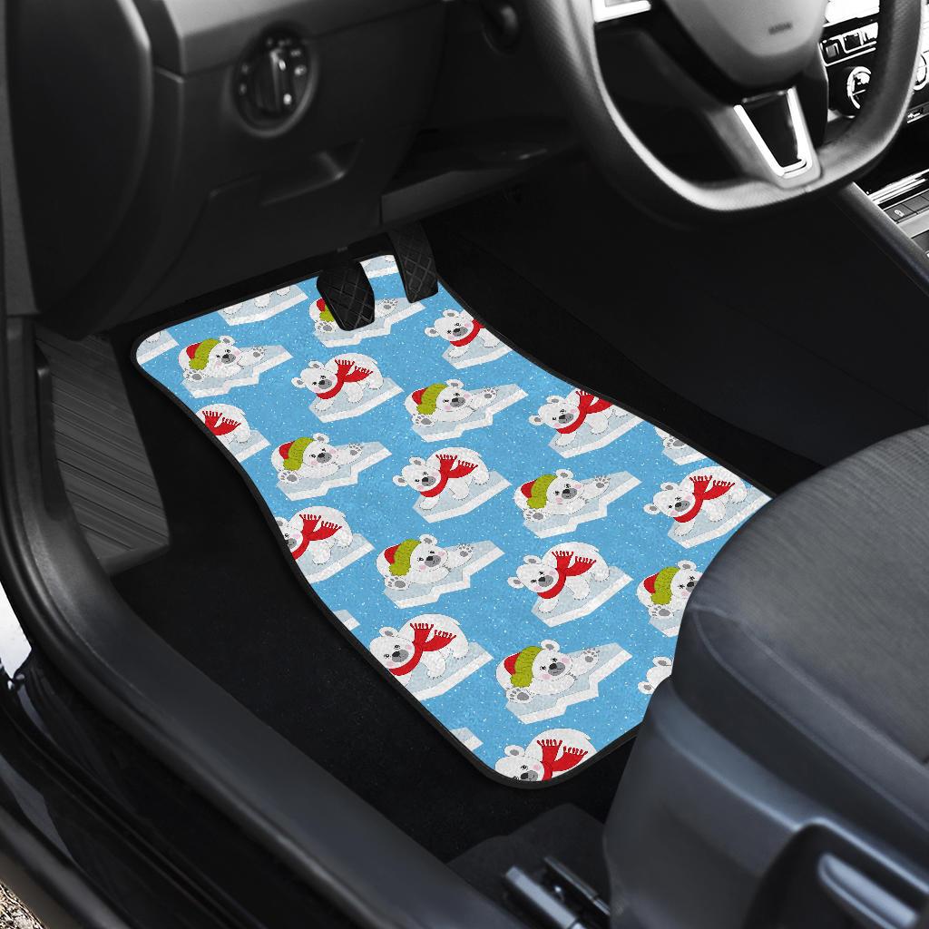 Polar Bear Pattern Print Design PB06 Car Floor Mats-JORJUNE.COM