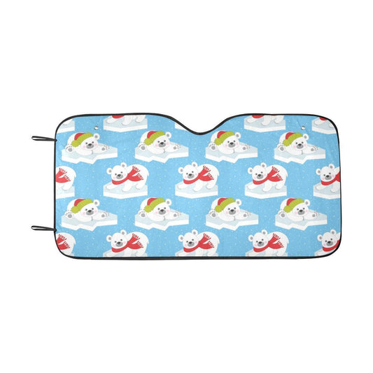 Polar Bear Pattern Print Design PB06 Car Sun Shade-JorJune