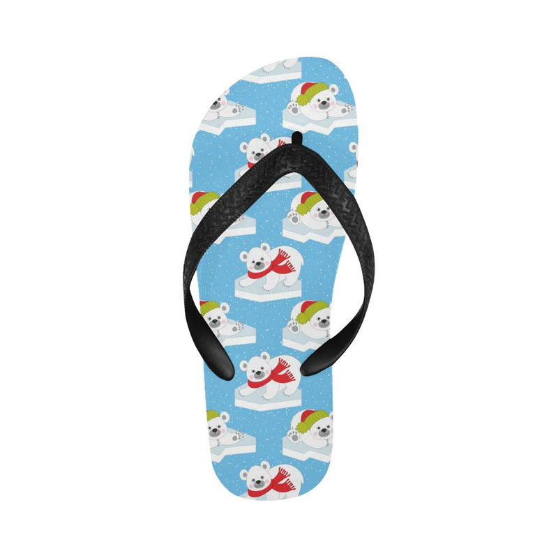 Polar Bear Pattern Print Design PB06 Flip Flops-JorJune