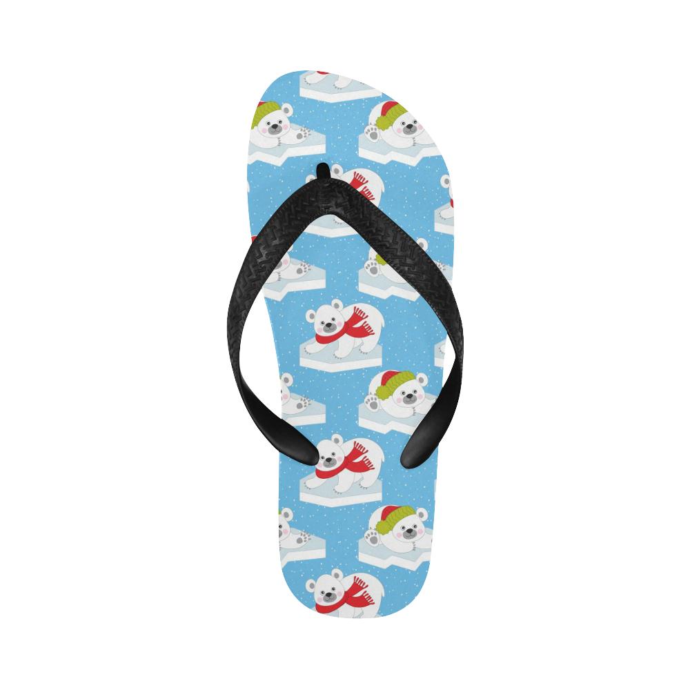 Polar Bear Pattern Print Design PB06 Flip Flops-JorJune