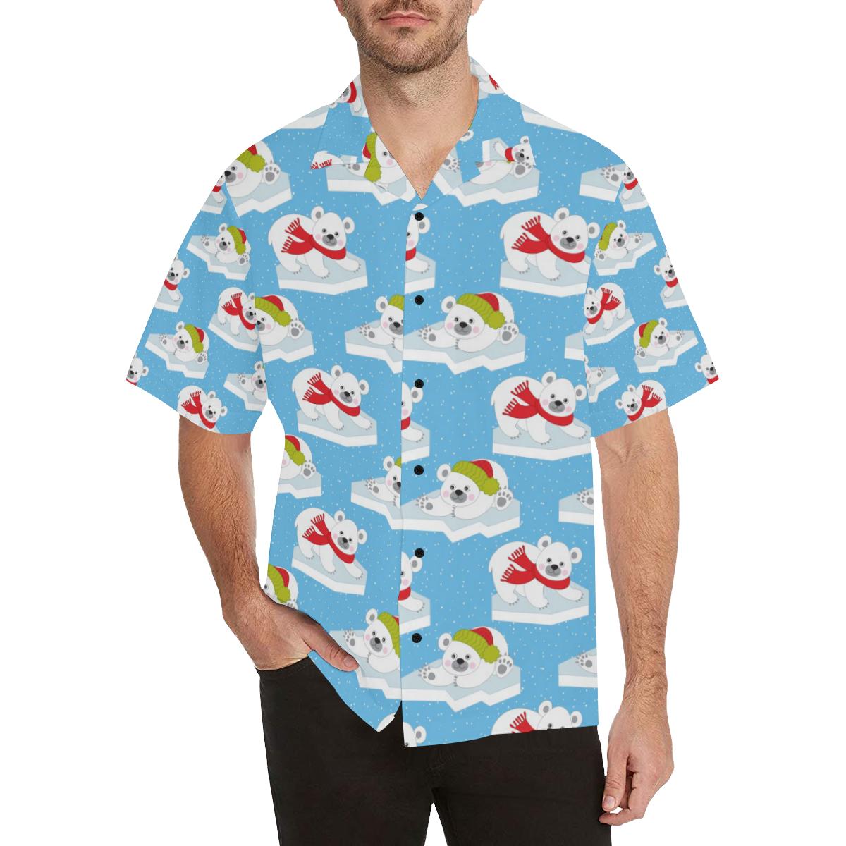 Polar Bear Pattern Print Design PB06 Men Hawaiian Shirt-JorJune