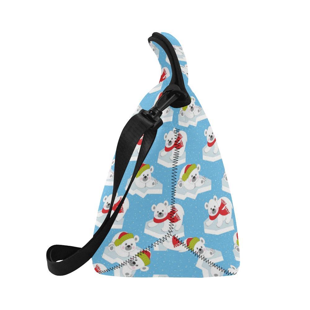 Polar Bear Pattern Print Design PB06 Neoprene Lunch Bag-JorJune