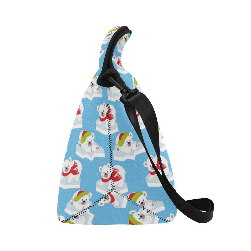 Polar Bear Pattern Print Design PB06 Neoprene Lunch Bag-JorJune