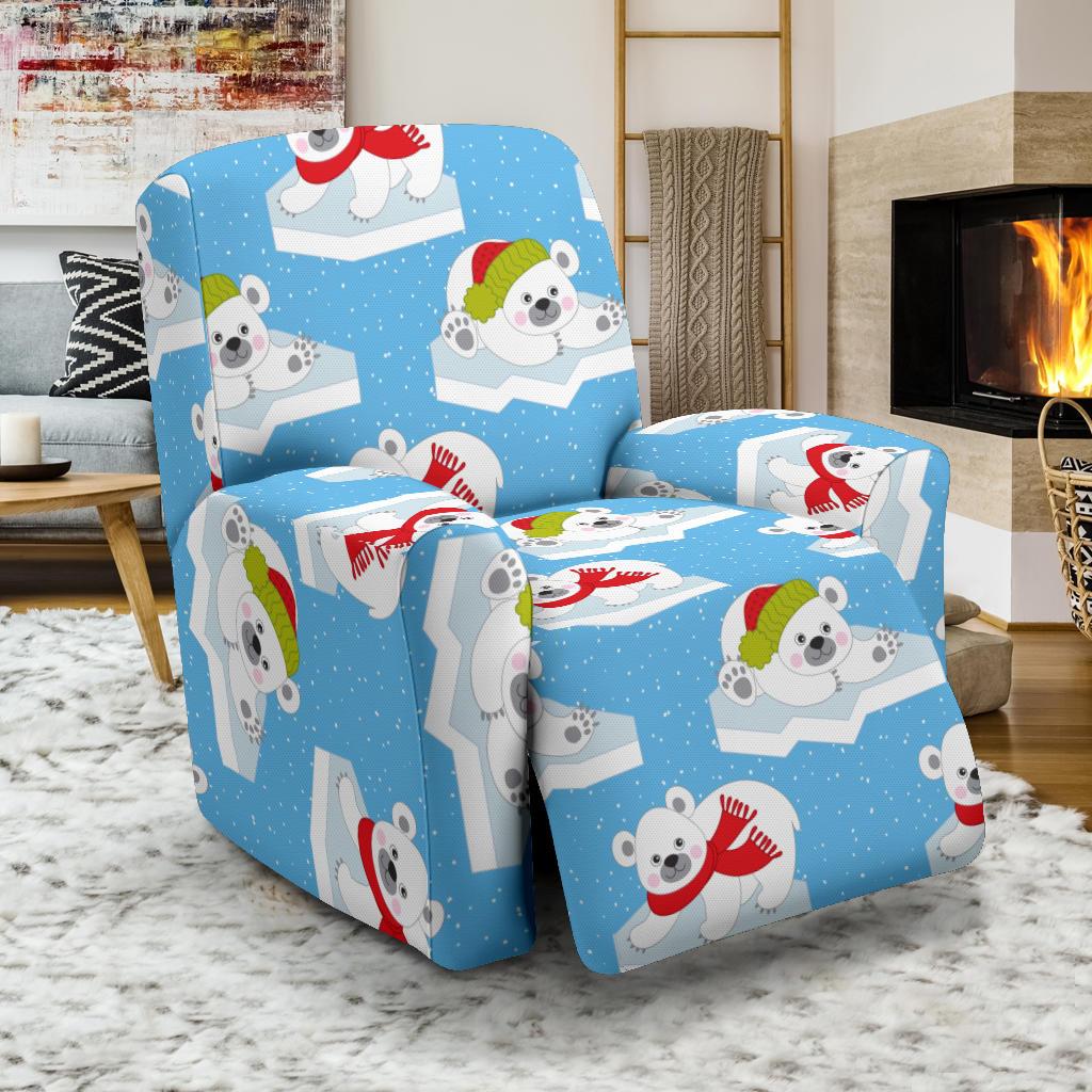 Polar Bear Pattern Print Design PB06 Recliner Slipcover-JORJUNE.COM