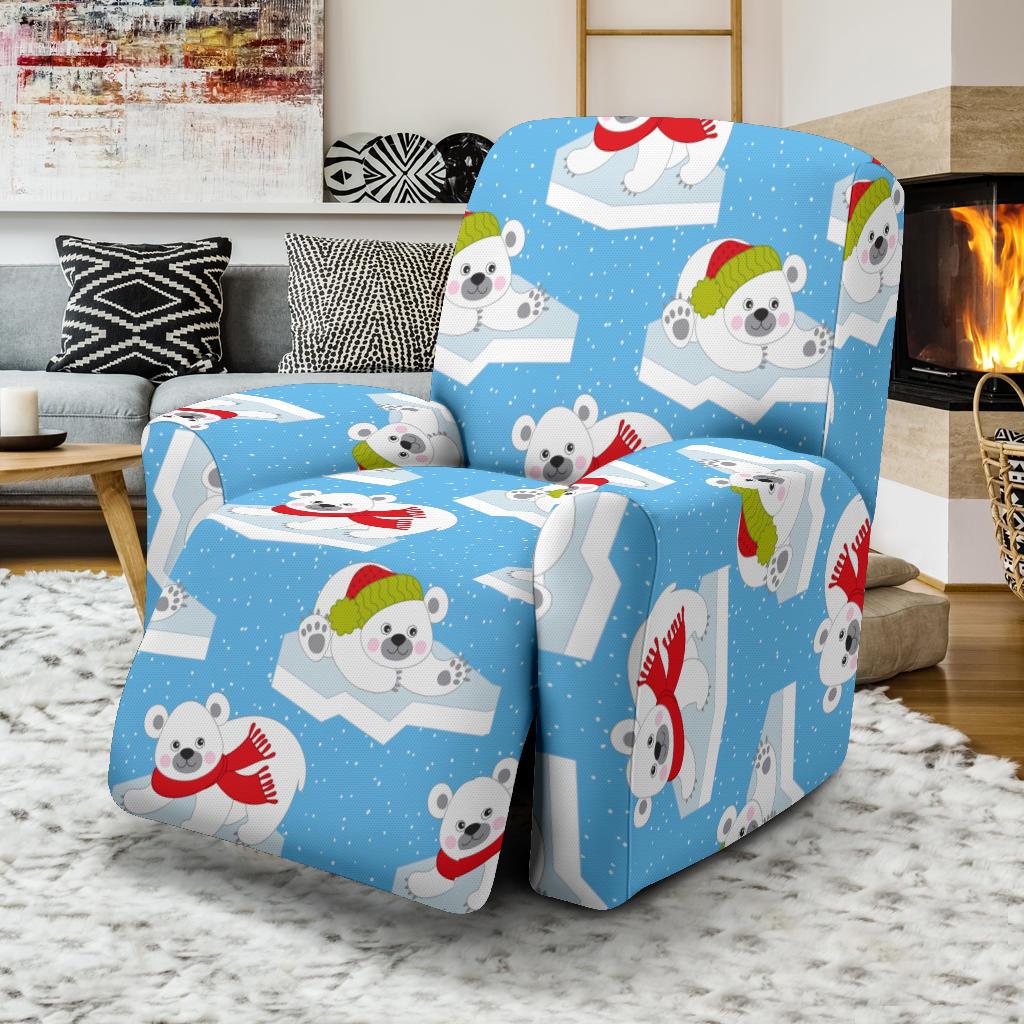 Polar Bear Pattern Print Design PB06 Recliner Slipcover-JORJUNE.COM