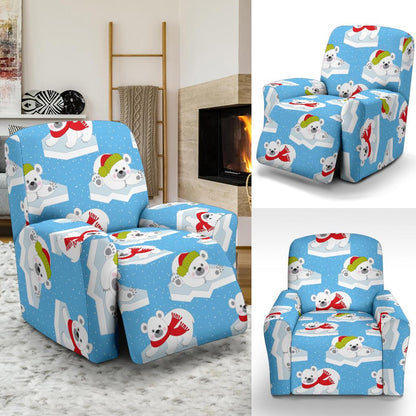 Polar Bear Pattern Print Design PB06 Recliner Slipcover-JORJUNE.COM
