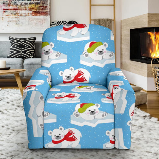 Polar Bear Pattern Print Design PB06 Recliner Slipcover-JORJUNE.COM