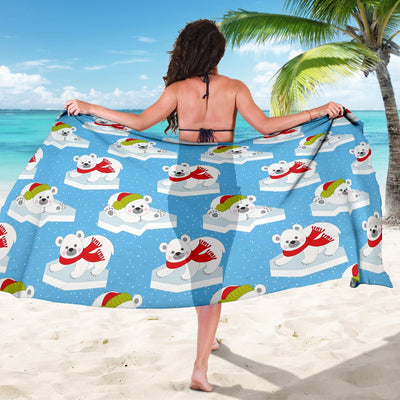 Polar Bear Pattern Print Design PB06 Sarong Pareo Wrap-JORJUNE.COM