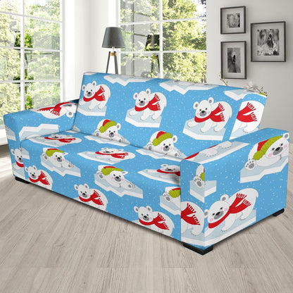 Polar Bear Pattern Print Design PB06 Sofa Slipcover-JORJUNE.COM