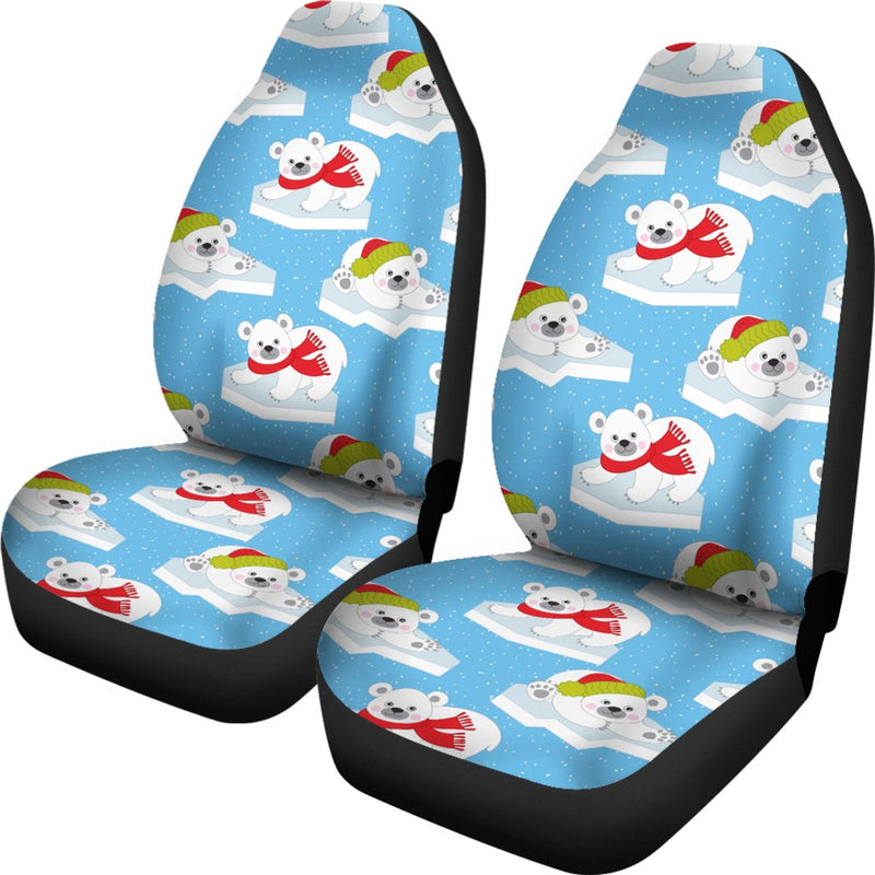 Polar Bear Pattern Print Design PB06 Universal Fit Car Seat Covers-JorJune