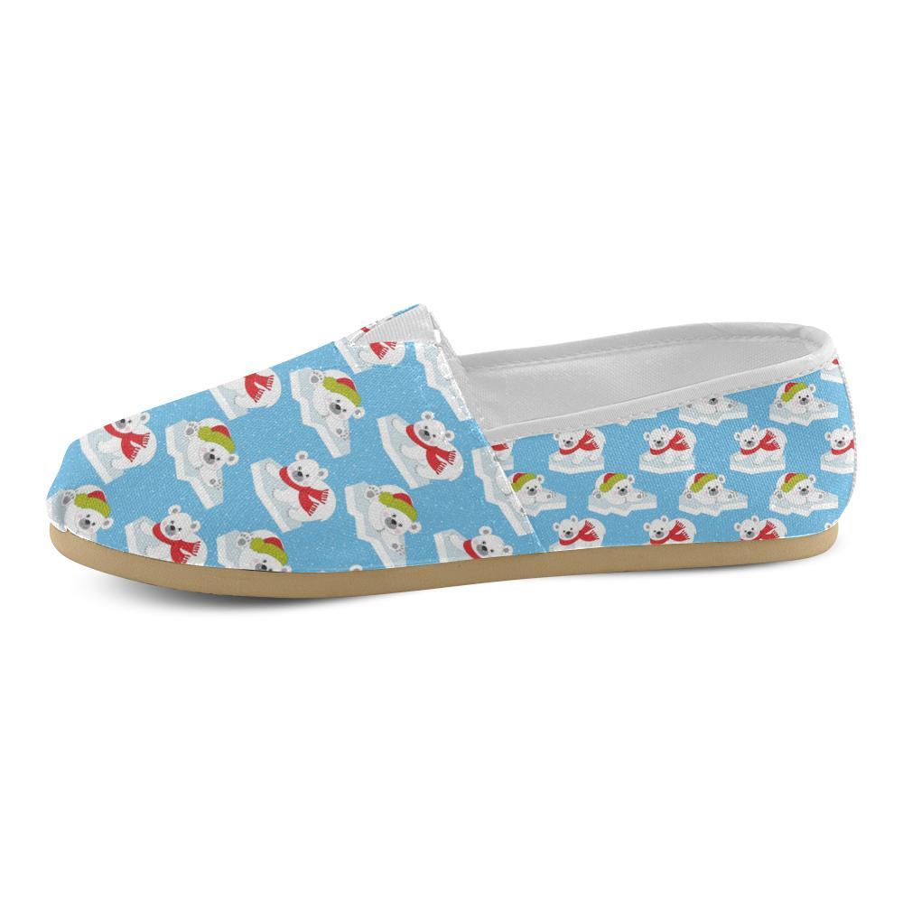 Polar Bear Pattern Print Design PB06 Women Casual Shoes-JorJune.com