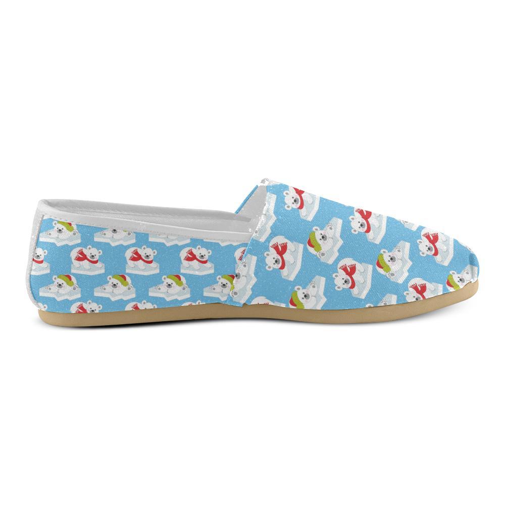 Polar Bear Pattern Print Design PB06 Women Casual Shoes-JorJune.com