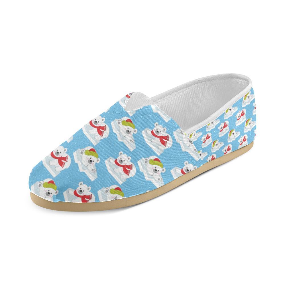 Polar Bear Pattern Print Design PB06 Women Casual Shoes-JorJune.com
