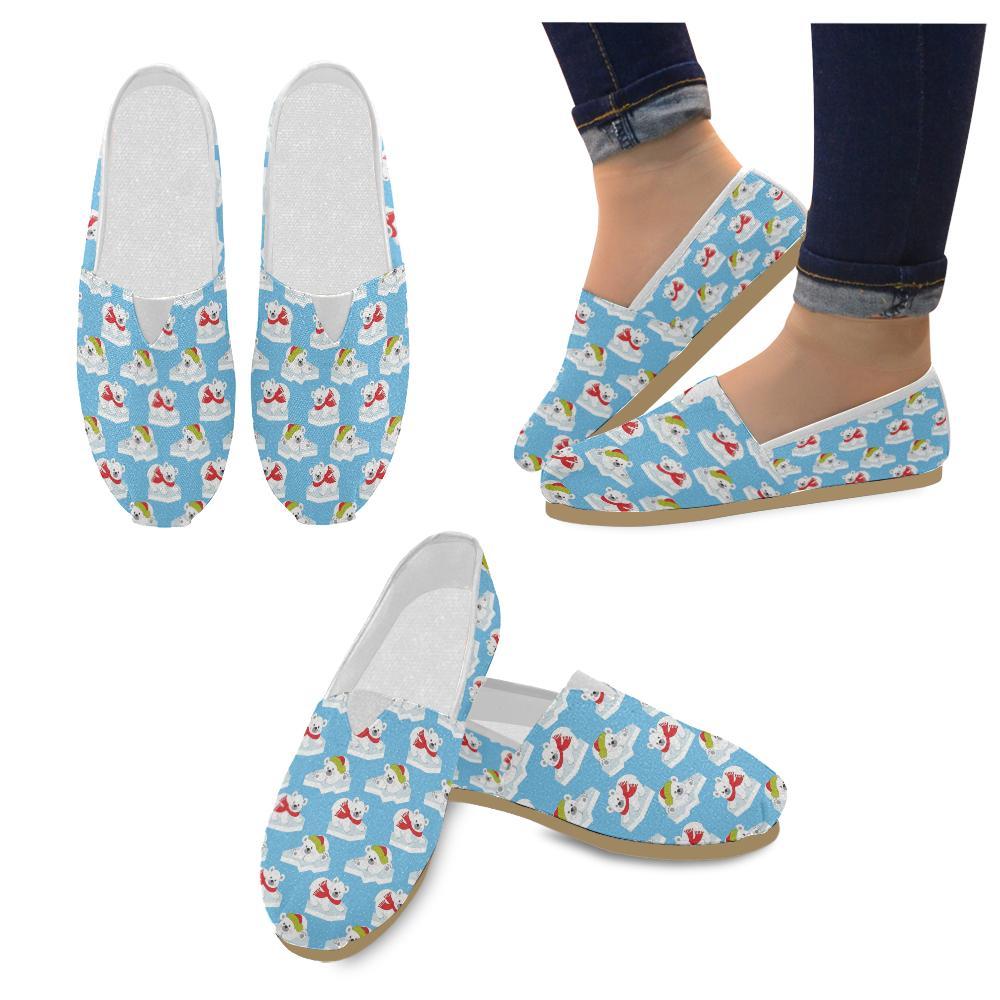 Polar Bear Pattern Print Design PB06 Women Casual Shoes-JorJune.com