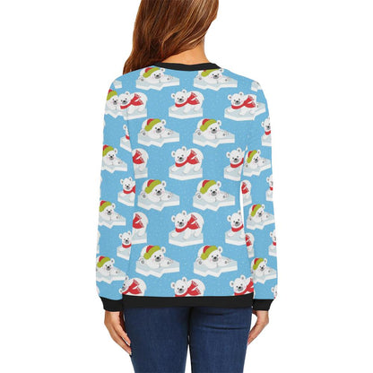 Polar Bear Pattern Print Design PB06 Women Long Sleeve Sweatshirt-JorJune