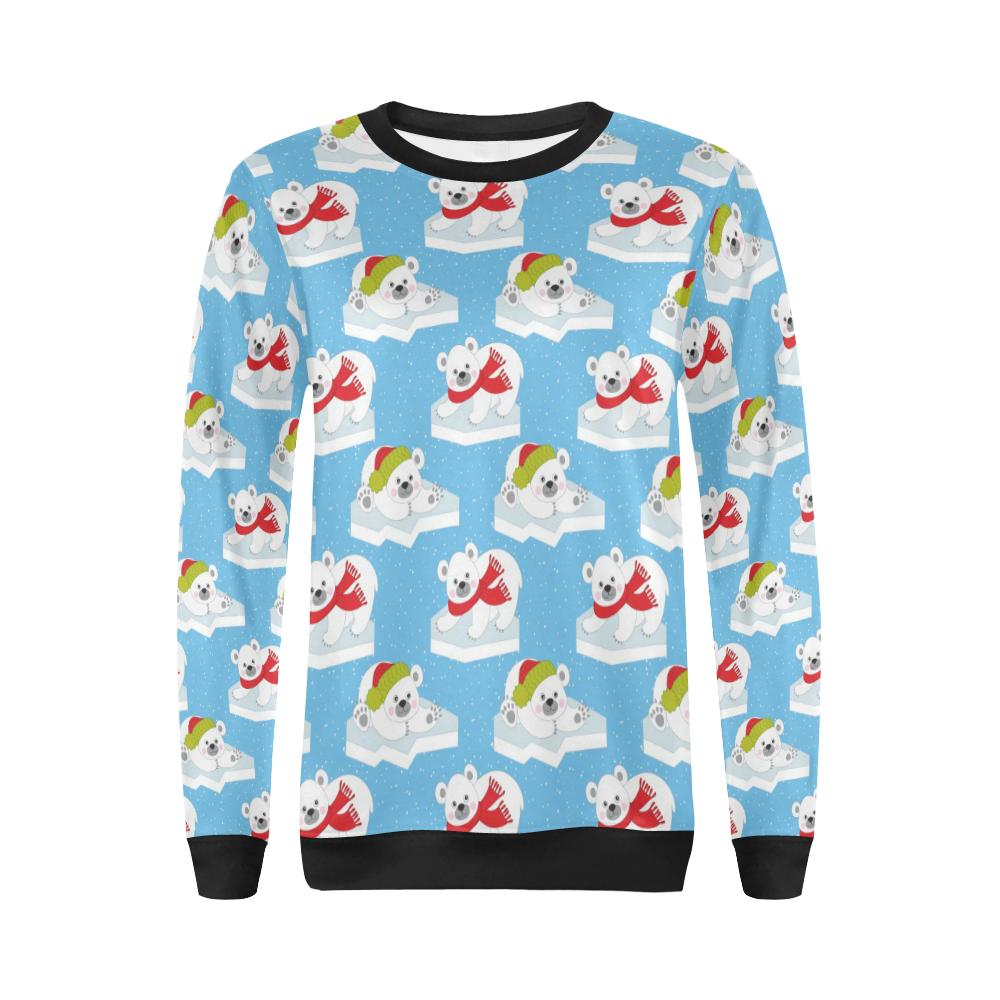 Polar Bear Pattern Print Design PB06 Women Long Sleeve Sweatshirt-JorJune