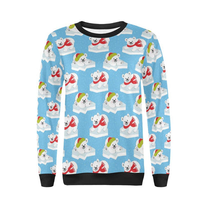 Polar Bear Pattern Print Design PB06 Women Long Sleeve Sweatshirt-JorJune