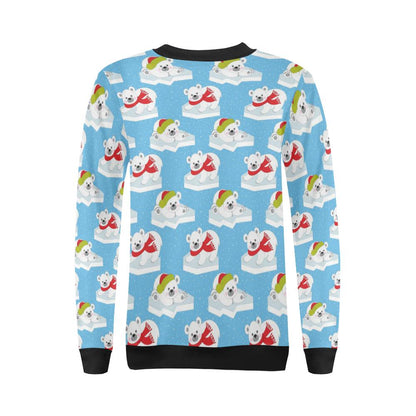 Polar Bear Pattern Print Design PB06 Women Long Sleeve Sweatshirt-JorJune