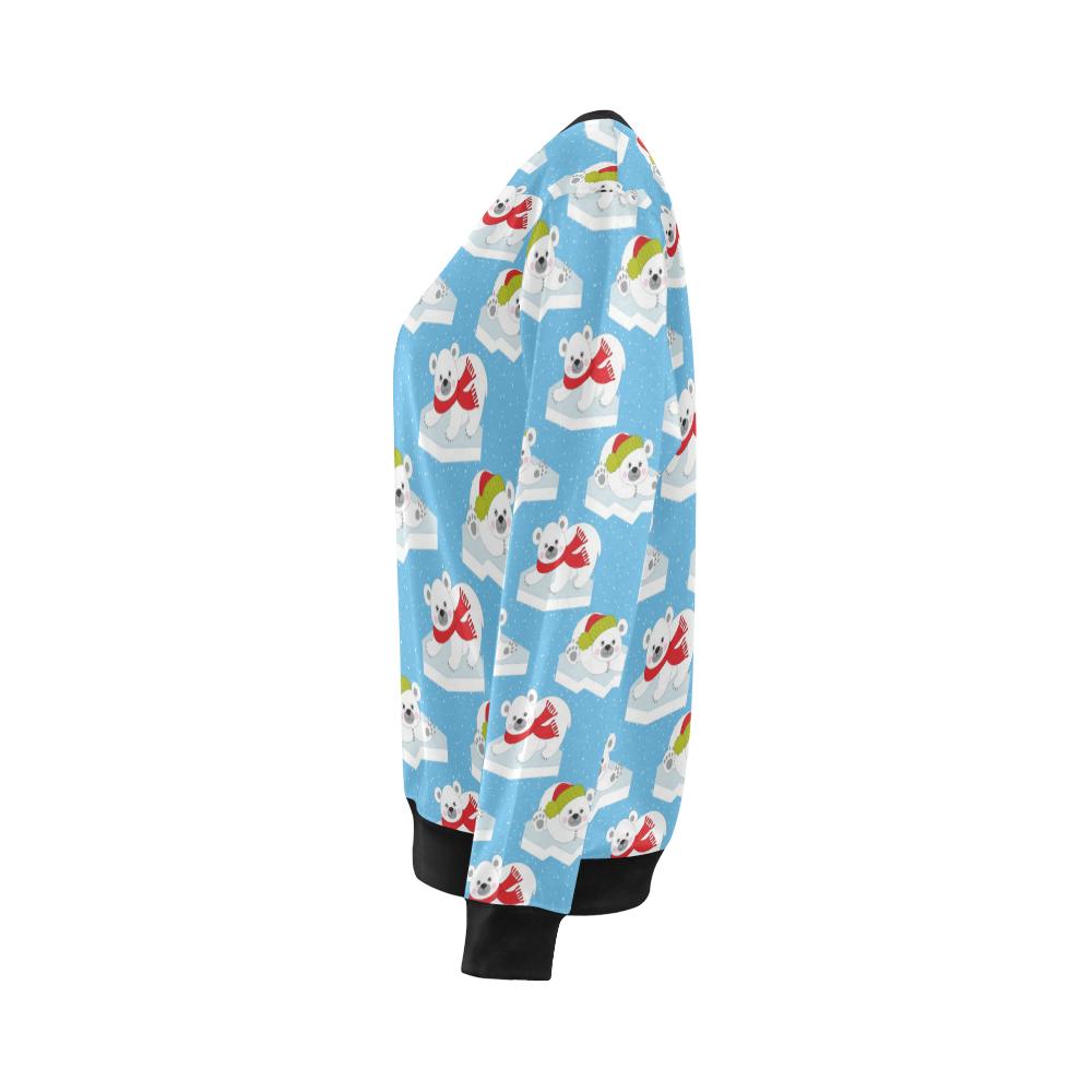 Polar Bear Pattern Print Design PB06 Women Long Sleeve Sweatshirt-JorJune
