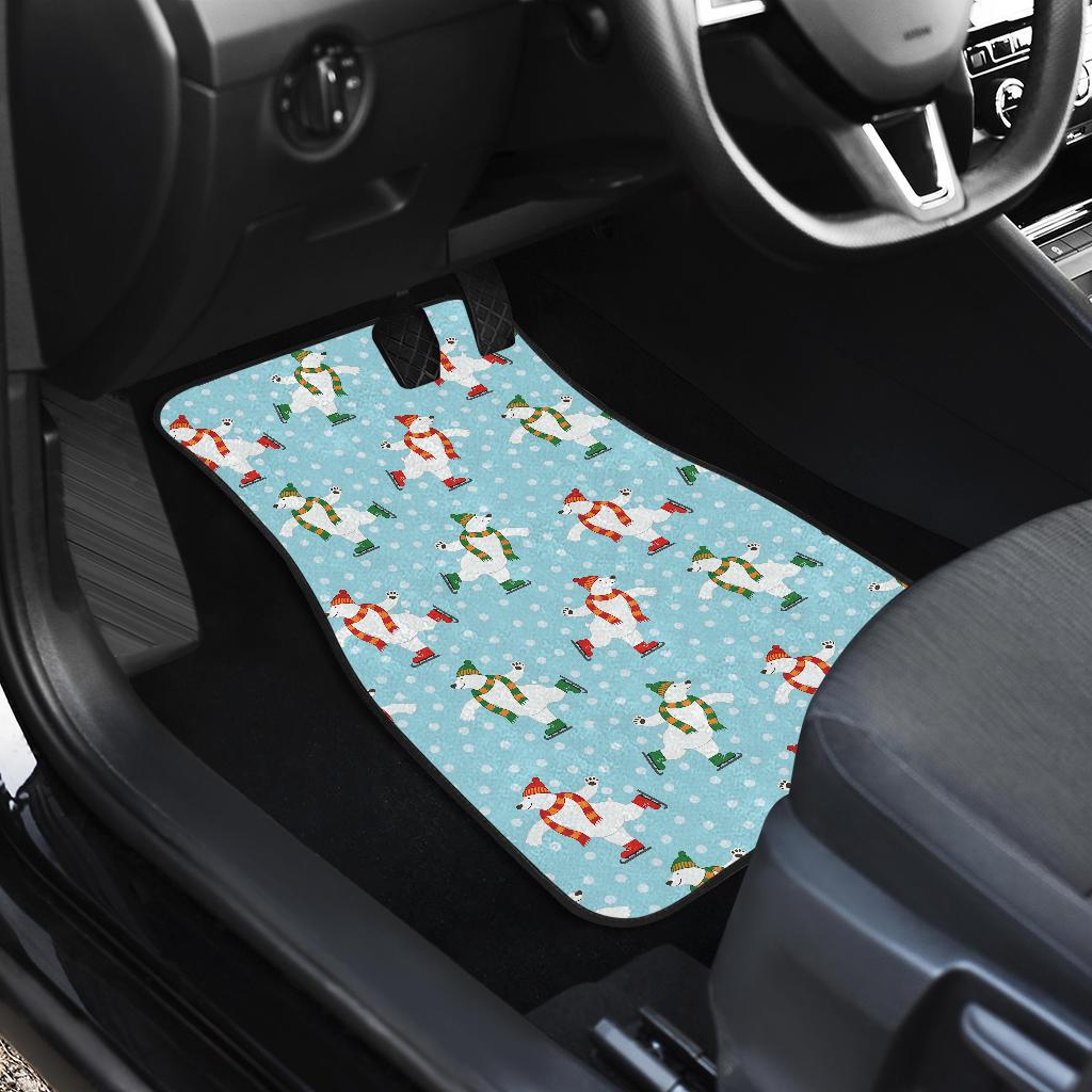 Polar Bear Pattern Print Design PB07 Car Floor Mats-JORJUNE.COM