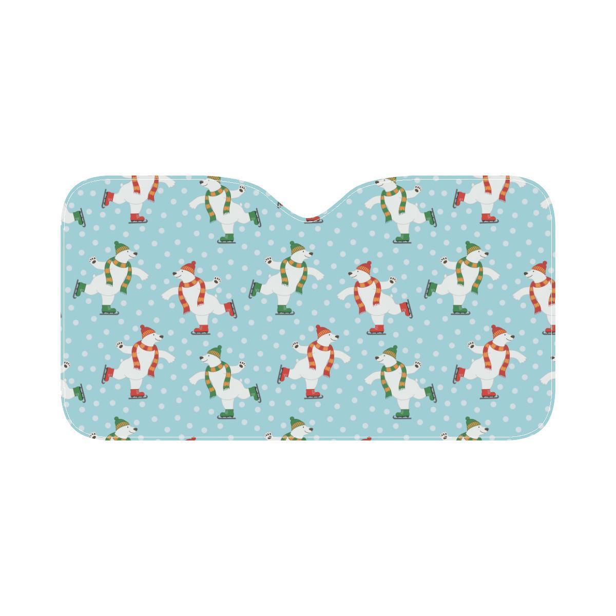 Polar Bear Pattern Print Design PB07 Car Sun Shade-JorJune