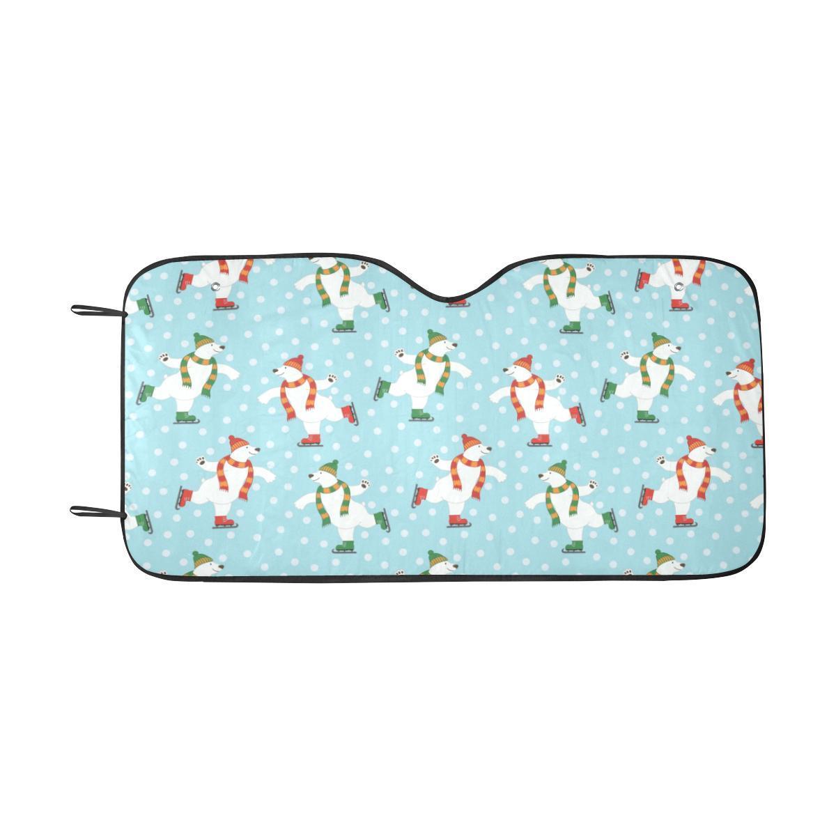 Polar Bear Pattern Print Design PB07 Car Sun Shade-JorJune