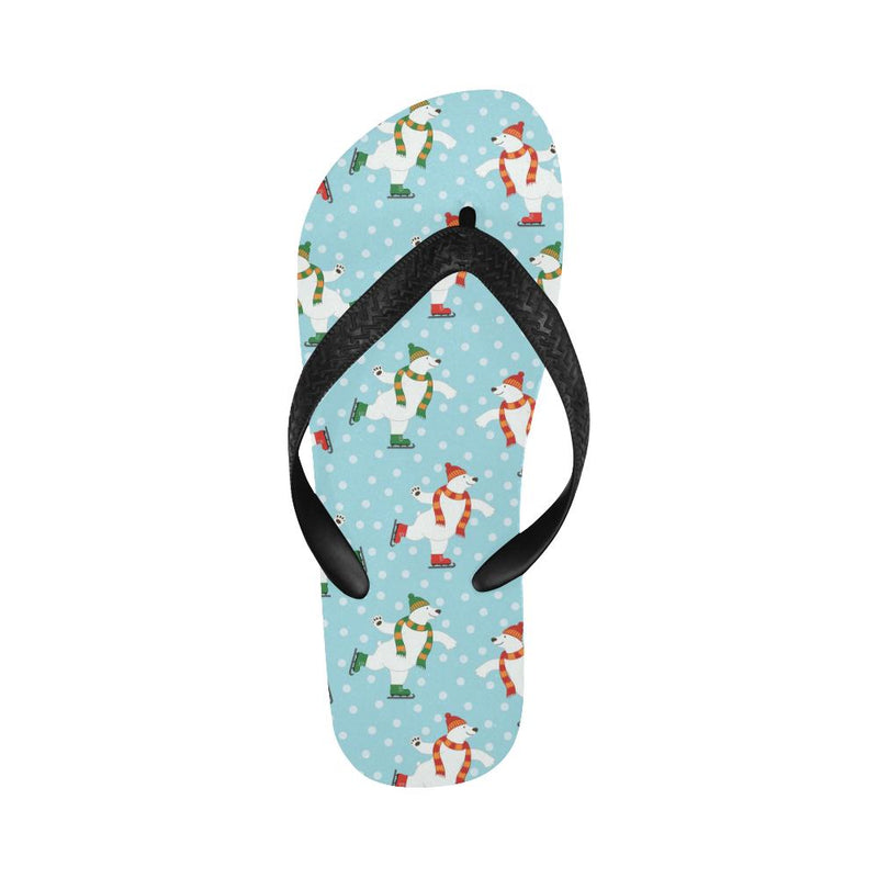 Polar Bear Pattern Print Design PB07 Flip Flops-JorJune