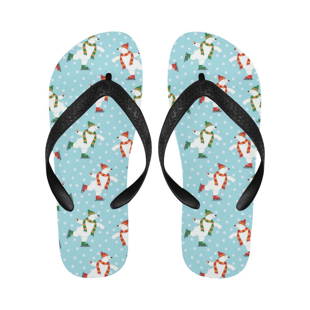 Polar Bear Pattern Print Design PB07 Flip Flops-JorJune