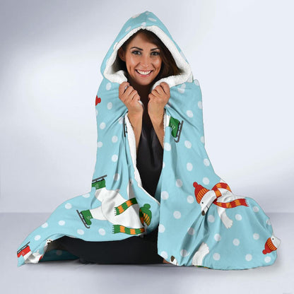Polar Bear Pattern Print Design PB07 Hooded Blanket-JORJUNE.COM