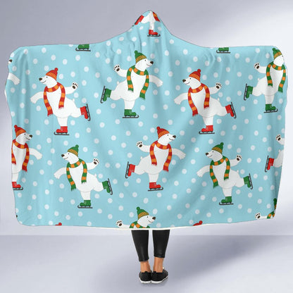 Polar Bear Pattern Print Design PB07 Hooded Blanket-JORJUNE.COM
