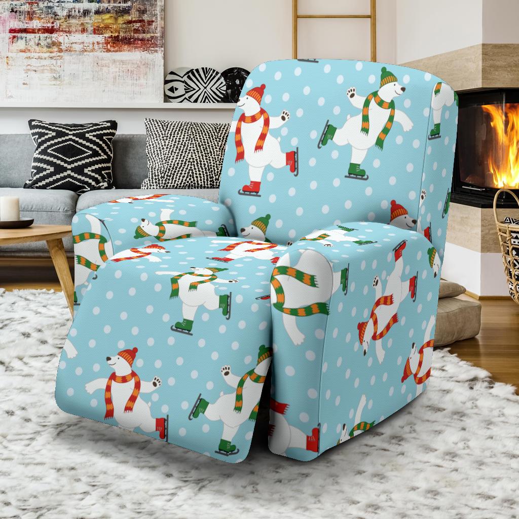 Polar Bear Pattern Print Design PB07 Recliner Slipcover-JORJUNE.COM